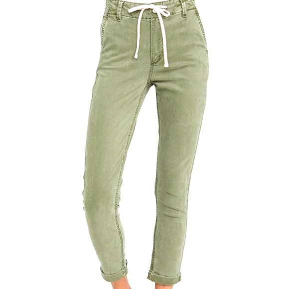 L'Agence Gray Drawstring Waist Stretch Denim Jogger Ankle Jeans Size XS - Picture 2 of 12